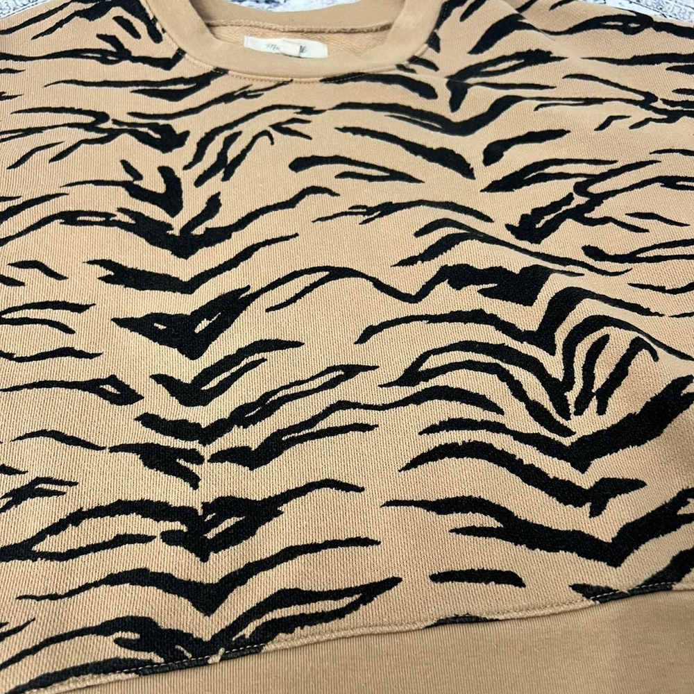 Madewell Tiger Stripe Crop Sweatshirt - Size XS - Picture 6 of 6